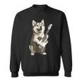 面白いtシャツ シベリアンハスキー 犬 ギター イヌ メンズ グッズ かわいい おもしろ 面白い 服 ネタ スウェットシャツ