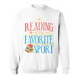 Book Reading Reading Is My Favorite Sport Raglan Baseball Tee Sweatshirt