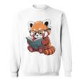 Book Reading Red Panda Reader Animal Cute Red Panda Premium Tri-Blend Sweatshirt