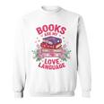 Books Are My Love Language Retro Bookish Pink Valentine Sweatshirt Books Are My Love Language Retro Bookish Pink Valentine Sweatshirt