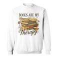 Books Are My Therapy Vintage Book Lover Daisy Art Sweatshirt Books Are My Therapy Vintage Book Lover Daisy Art Sweatshirt
