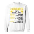 メンズ Carpenter Hourly Rate For Woodworker Carpenter Retro スウェットシャツ