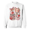 Coquette Teacher School Supplies Bows Books Globe Apple Cute Sweatshirt