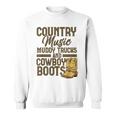 Country Music マディトラックとカウボーイブーツ ウェスタンusa スウェットシャツ