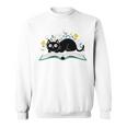 Cute Cat On Book Fun Flower Feline Pet Lover Premium Tri-Blend Sweatshirt Cute Cat On Book Fun Flower Feline Pet Lover Premium Tri-Blend Sweatshirt