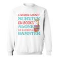 Cute Hamster Reading Book A Woman Can Not Survive On Books Raglan Baseball Tee Sweatshirt Cute Hamster Reading Book A Woman Can Not Survive On Books Raglan Baseball Tee Sweatshirt