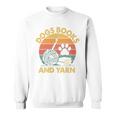 Dogs Books And Yarn Crocheting Retro Sweatshirt