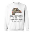 Easily Distracted By Chameleons And Books Sweatshirt