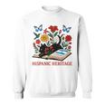 El Salvador Hispanic Heritage Month Book Cute Floral Cat Art Sweatshirt El Salvador Hispanic Heritage Month Book Cute Floral Cat Art Sweatshirt