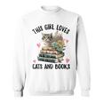 This Girl Loves Cats And Books Cat Watercolor Sweatshirt
