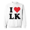 I Heart Lk Initials I Love LK First And Last Name L K スウェットシャツ