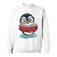 Kawaii Penguin In Cartoon Style With Book And Glasses Sweatshirt Kawaii Penguin In Cartoon Style With Book And Glasses Sweatshirt