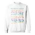 Library Card Vintage Book Due Date Bookish Rainbow Reading Sweatshirt