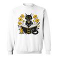 Mystic Cat With Spell Book Candle Flowers Witchcore Men Women Kids Sweatshirt