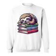 Reading Muffler Sloth On Stack Of Books Premium Tri-Blend Sweatshirt