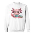 Readsalotl Axolotl Reading Cute Book Lover Bookworm Premium Tri-Blend Sweatshirt