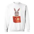 Studious Studying Bunny Book Lover Reading Geek Rabbit Sweatshirt
