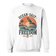 海 塩 自由 沿岸 愛国的 ワシ レトロ 夕日 長袖tシャツ スウェットシャツ
