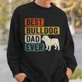 Best Bulldog Dad Ever レトロ ヴィンテージ ブルドッグデザイン スウェットシャツ 彼への贈り物