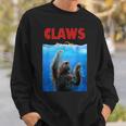 Beware Of Claws 面白いナマケモノ シャーク 映画 パロディ スウェットシャツ 彼への贈り物