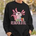 Book Reading Readolotl Amphibian Animal Bookworm Axolotl Sweatshirt Gifts for Him