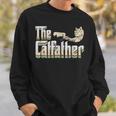 The Catfather 面白い猫 お父さん 父の日 ビンテージ 猫 父親 スウェットシャツ 彼への贈り物