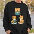Cats Reading Book Lover Reading Bookworm Reader Sweatshirt Gifts for Him