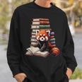 Cute Red Panda Reading Book Animal Bookworm Sweatshirt Gifts for Him