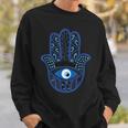 Evil Eye Artwork Hamasa Good Luck Hand Of Fatima Hipster スウェットシャツ 彼への贈り物
