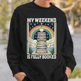 My Weekend Is Fully Booked Book Rainbow Reading Bookworm Sweatshirt Gifts for Him