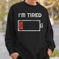 I'm Tired Low Battery 空の電話シンボル スウェットシャツ 彼への贈り物