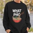 What The Pho こぼれる麺のユーモア スウェットシャツ 彼への贈り物