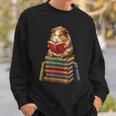 Guinea Pig Reading Book Cute Librarian Books Lover Sweatshirt Gifts for Him