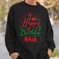 Happy Birthday Gaia かわいいクリスマスガイア スウェットシャツ 彼への贈り物