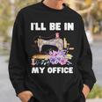 I'll Be In My Office おもしろヴィンテージフローラルミシン スウェットシャツ 彼への贈り物