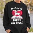Just A Girl Who Loves Horses And Books Heart Reading Sweatshirt Gifts for Him