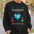 Kazakhstan Ruft Und Ich Muss Gehen カザフスタン国旗tシャツ スウェットシャツ 彼への贈り物