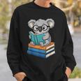 Koala Reading Book Glasses Bookworm Librarian Sweatshirt Gifts for Him