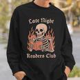 Late Night Readers Club Skeleton Book Lover Sweatshirt Gifts for Him