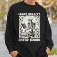 Leave Reality Enter Books Skeleton Reading Book Sweatshirt Gifts for Him