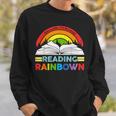 Take A Look It's In A Book Reading Retro Rainbow Vintage Sweatshirt Gifts for Him