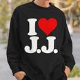 I Love Heart JJ Jj J J イニシャル スウェットシャツ 彼への贈り物