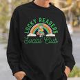 Lucky Readers Social Club Leprechaun St Patricks Book Lover Sweatshirt Gifts for Him