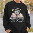 A New Chapter Begins Book Floral Bloom Sweatshirt Gifts for Him
