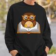 Owl Book Literature Book Reading Sweatshirt Gifts for Him