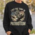 I Put The Tism In Patriotism Athletic Eagle Raccoon Usa Flag Sweatshirt Gifts for Him
