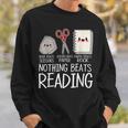 Rock Paper Scissors Nothing Beats Reading Book Lover Humor Sweatshirt Gifts for Him