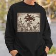 Satanic Occult Midnight Ride ゴスホラー 美的 木版画 長袖tシャツ スウェットシャツ 彼への贈り物