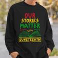 Our Stories Matter Juneteenth 1865 History Women's Reading Sweatshirt Gifts for Him