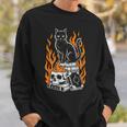 Witchy Creepy Goth Cat Skull Flames Occult Magic Books Sweatshirt Gifts for Him Witchy Creepy Goth Cat Skull Flames Occult Magic Books Sweatshirt Gifts for Him